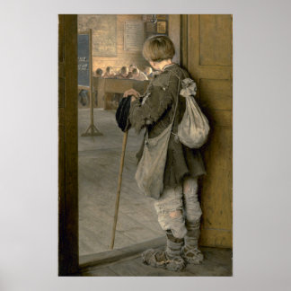 Poster Aux portes de l'école par Bogdanov-Belsky