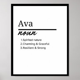 Poster Ava, Fille Nom Personnalisé Définition