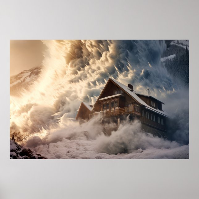 Poster Avalanche Nature Force Neige Puissance Terre Catas (Devant)