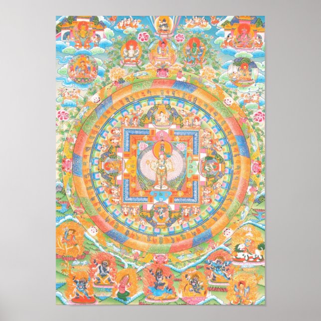 Poster Avalokiteshvara Mandala (Devant)