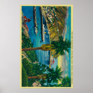 Poster Avalon Bay, Père Noël Catalina Island de Skyline