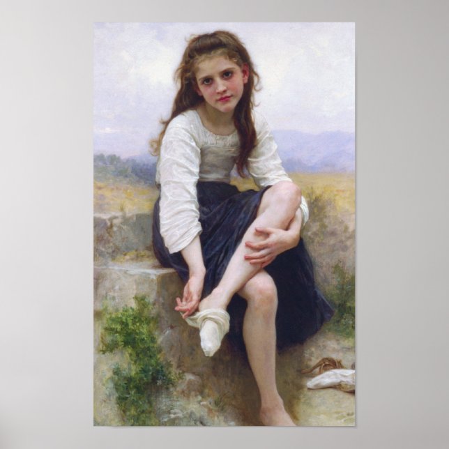 Poster Avant le bain par William Bougereau (Devant)