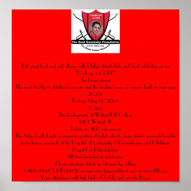 Poster Avantage pour la tumeur cérébrale (Devant)