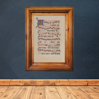 Poster Ave gratia plena - Manuscrit médiéval d'Antiphon