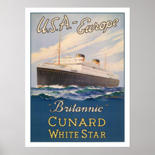 Poster avec bateau de croisière Poster publicitair
