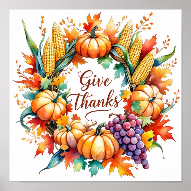 Poster avec Citrouille et couronne (Devant)