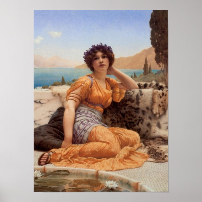 Poster Avec des violettes courbées et la robe de teinte s (Devant)