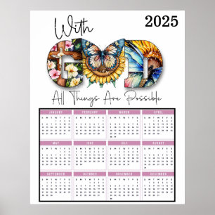 Poster Avec Dieu toutes les choses sont possibles Calendr