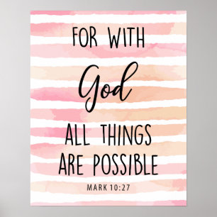 Poster avec Dieu toutes les choses sont possibles citatio