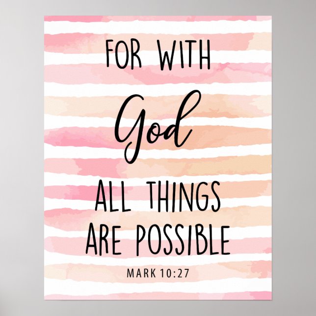 Poster avec Dieu toutes les choses sont possibles citatio (Devant)