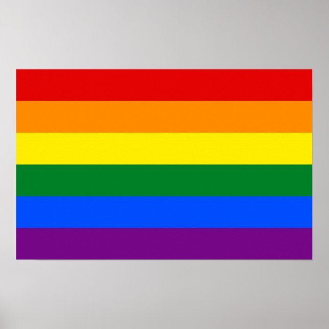 Poster avec drapeau arc-en-ciel LGBT (Devant)