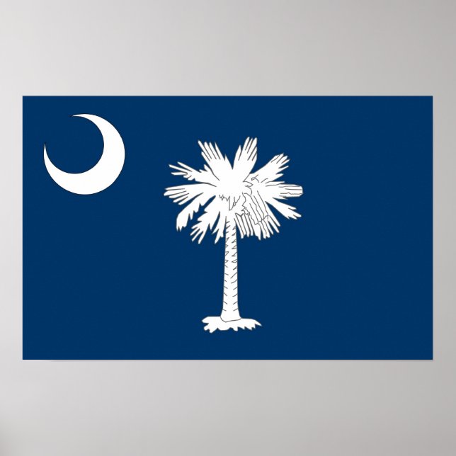 Poster avec Drapeau de Caroline du Sud, U.S.A. (Devant)