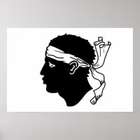 Poster avec Drapeau de Corse, France