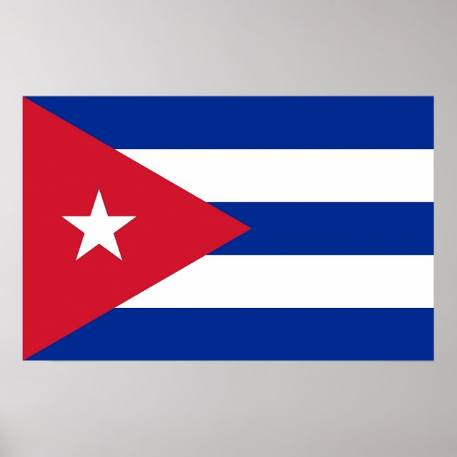 Poster avec Drapeau de Cuba (Devant)