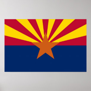 Poster avec Drapeau de l'Arizona, U.S.A.