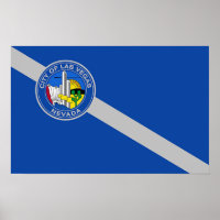 Poster avec Drapeau de Las Vegas, Nevada, USA