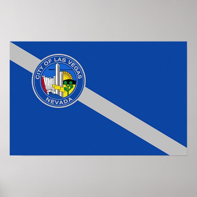 Poster avec Drapeau de Las Vegas, Nevada, USA (Devant)