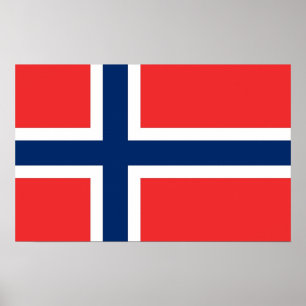 Poster avec Drapeau de Norvège