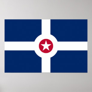 Poster avec Drapeau d'Indianapolis, USA