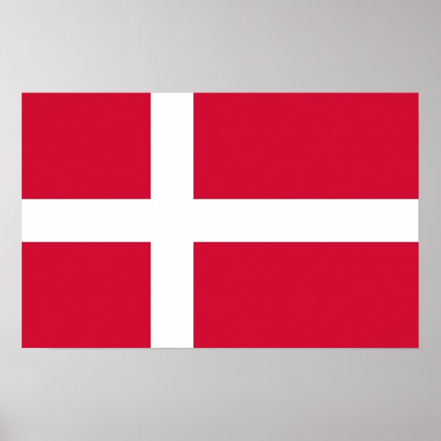 Poster avec Drapeau du Danemark (Devant)