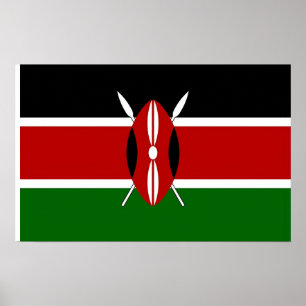 Poster avec Drapeau du Kenya