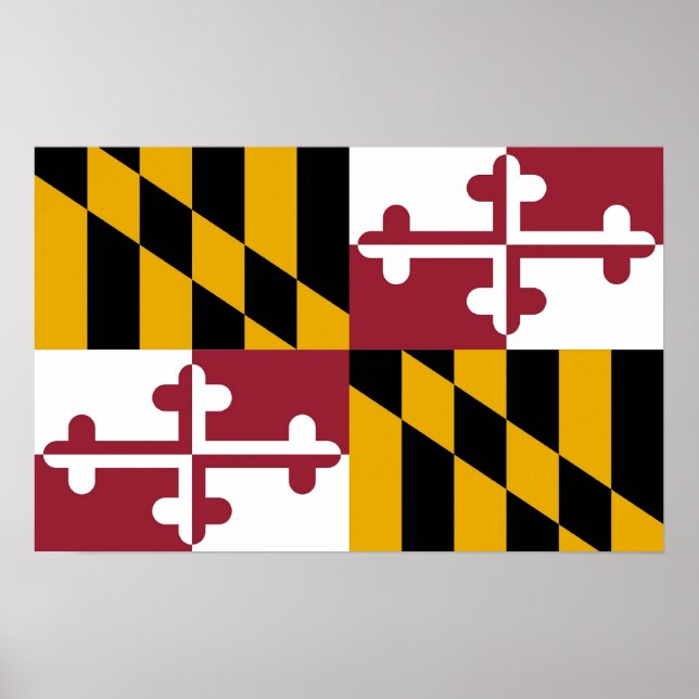 Poster avec Drapeau du Maryland, U.S.A. (Devant)