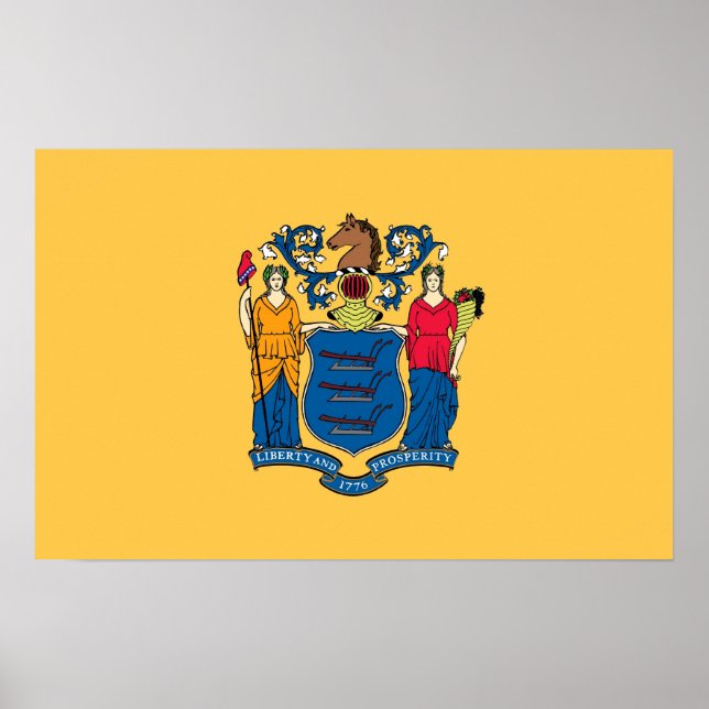 Poster avec Drapeau du New Jersey, U.S.A. (Devant)