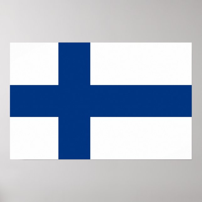 Poster avec le drapeau de la Finlande (Devant)
