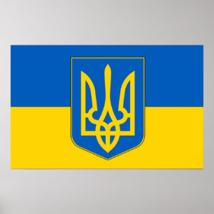 Poster avec le drapeau de l'Ukraine