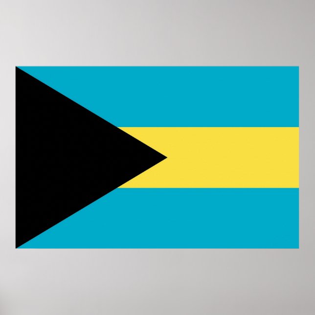 Poster avec le drapeau des Bahamas (Devant)