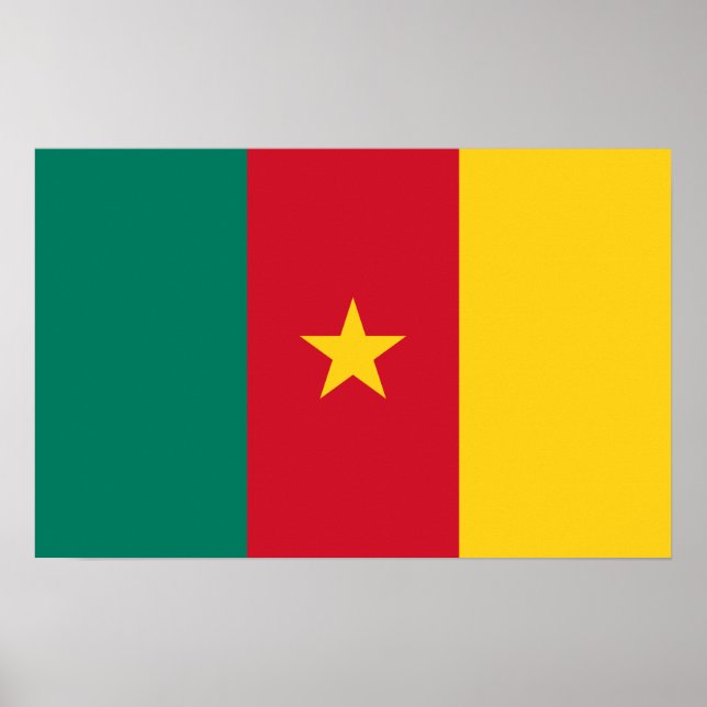 Poster avec le drapeau du Cameroun (Devant)