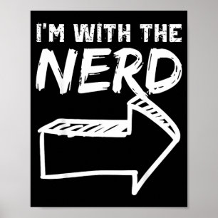 Poster Avec le nerd Flèche droite Funny Halloween Mignon