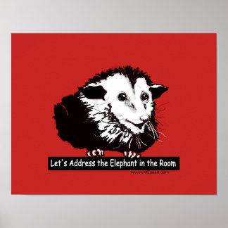 Poster avec message et possum