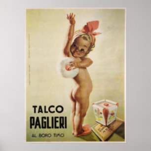 Poster avec mignon bébé sur vintage Ad Poster