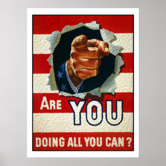 Poster avec motif patriotique de la Seconde Guerre