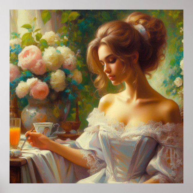 Poster Avec une coupe de café (Devant)