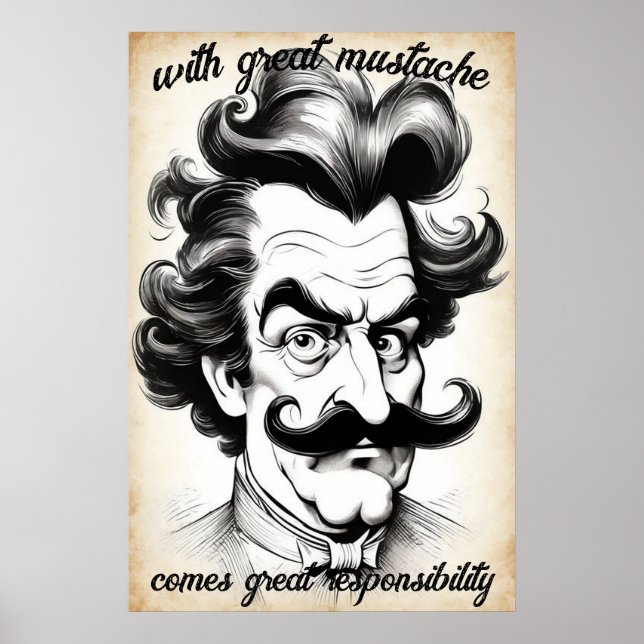 Poster Avec une grande moustache vient une grande respons (Devant)