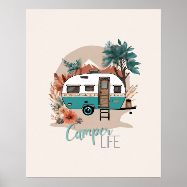 Poster Aventure Boho Camper Print (Devant)