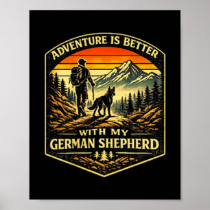 Poster Aventure mieux avec chien de randonnée berger alle
