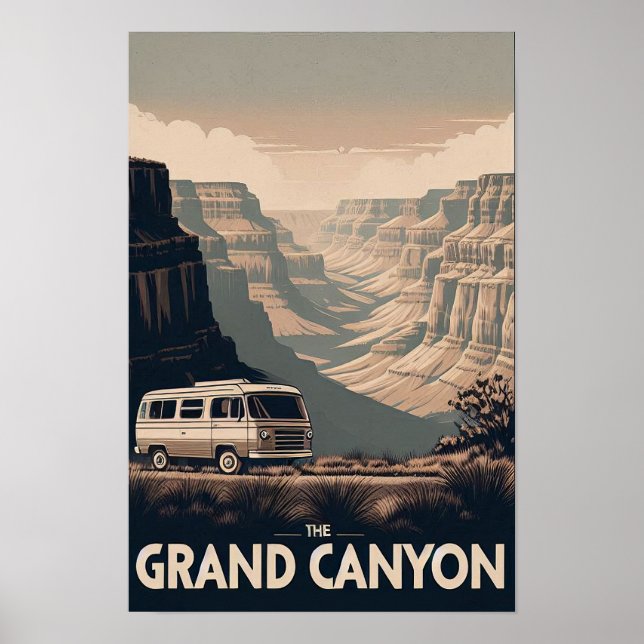 Poster Aventure Retro Grand Canyon (Devant)