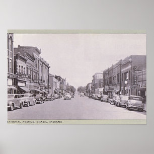 Poster Avenue de ressortissant du Brésil, Indiana