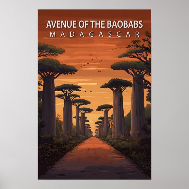 Poster Avenue des Baobabs Madagascar Art Travel (Devant)