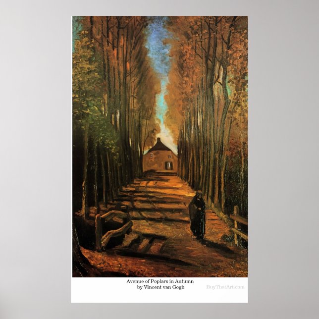 Poster Avenue des peupliers à l'automne par Vincent van G (Devant)