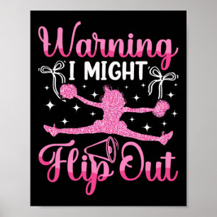 Poster Avertissement de cheerleading Je pourrais basculer