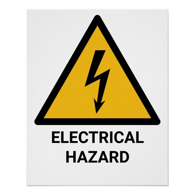 Poster Avertissement de danger électrique, symbole de cho (Devant)