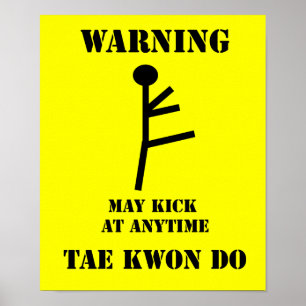 Poster Avertissement de Taekwondo Martial Arts