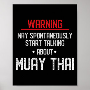 Poster Avertissement drôle de Muay Thai - Nak Muay, Gif d