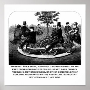 Poster Avertissement du Dessous de verre à rouleaux