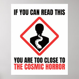 Poster Avertissement Horreur cosmique Cthulhu Lovecraft