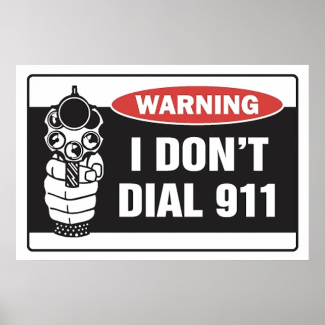 Poster Avertissement - Je n'appelle pas le 911 - Panneau  (Devant)